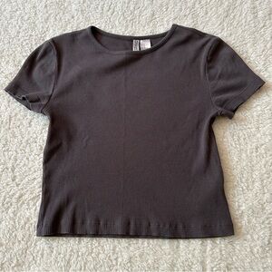 H&M Divided Ribbed Crop T-Shirt Medium